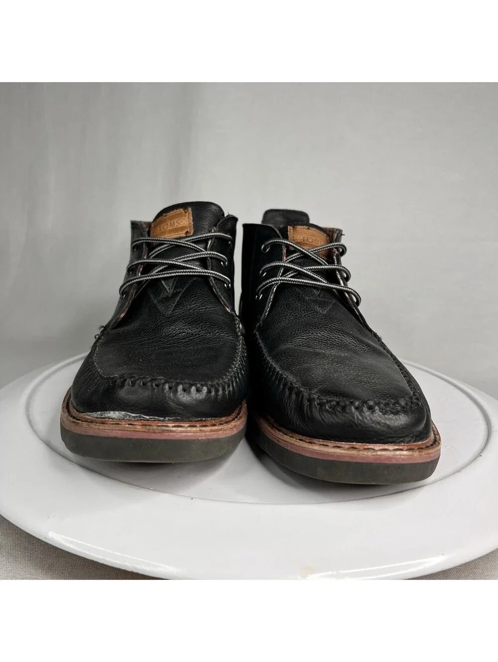 Toms Plaid Lined Men’s Leather Ankle Boots Size 13